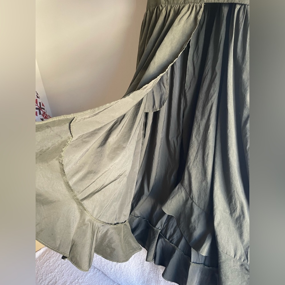 Green(army) Wrap Summer Dress - Picture 2 of 8